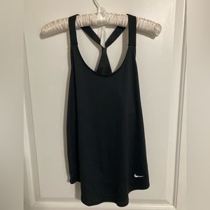 NIKE Dri-FIT Crossed Back Tank Top, Women, Black, Size S